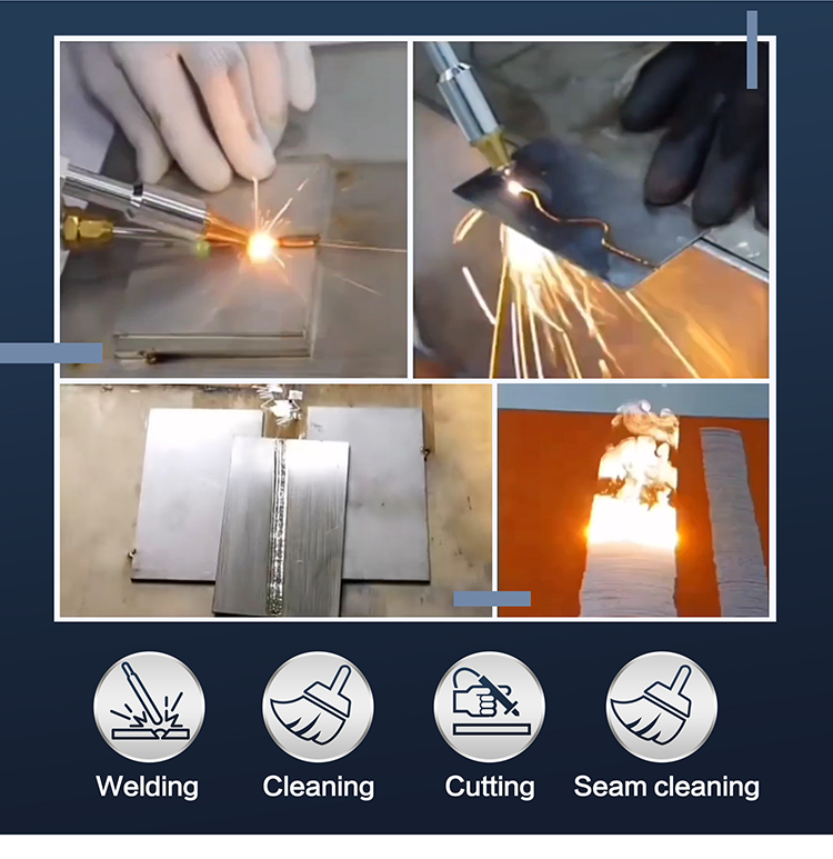 Soldador láser FIYID 1500W MAX, máquina de soldadura y limpieza láser 4 en 1 con alimentador automático de alambre para metal, limpiador de soldador portátil integrado de 220 V