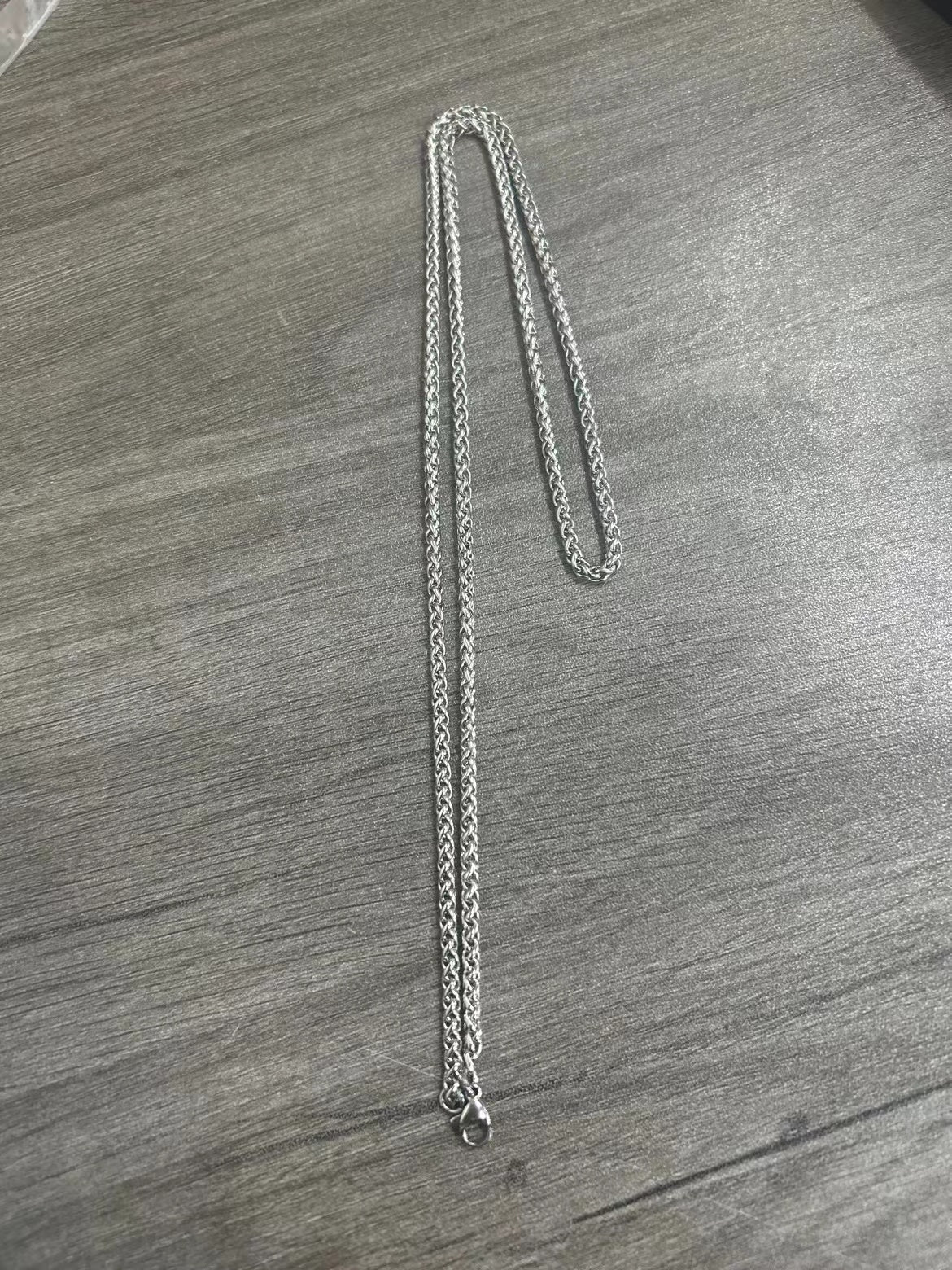 100 pcs Titanium steel dog tag pendant European and American explosive mirror  tag necklace