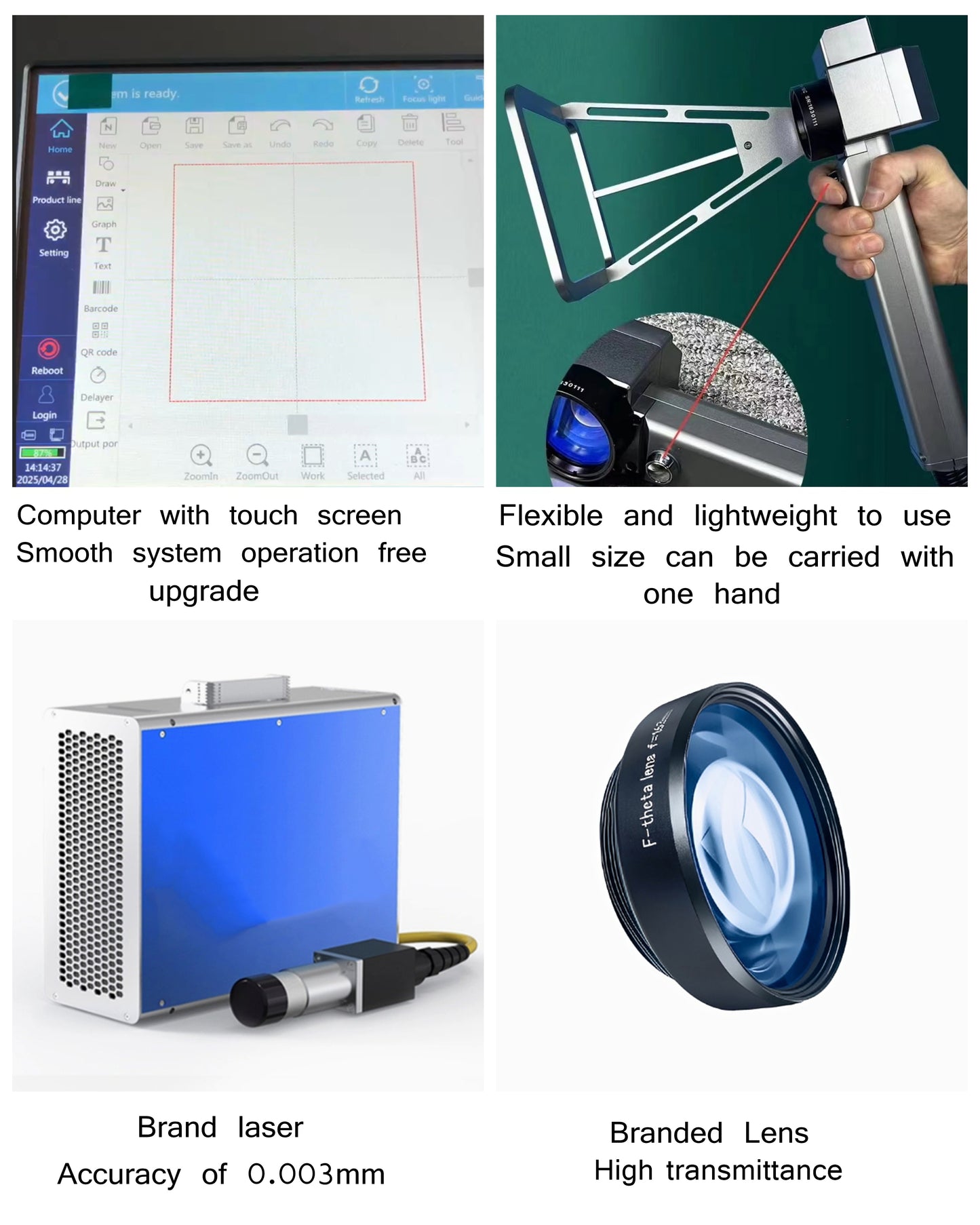 Portable Metal 20W 30W 50W Laser Marking Machine Manufacturers Handheld Fiber Laser Marking Machine Price