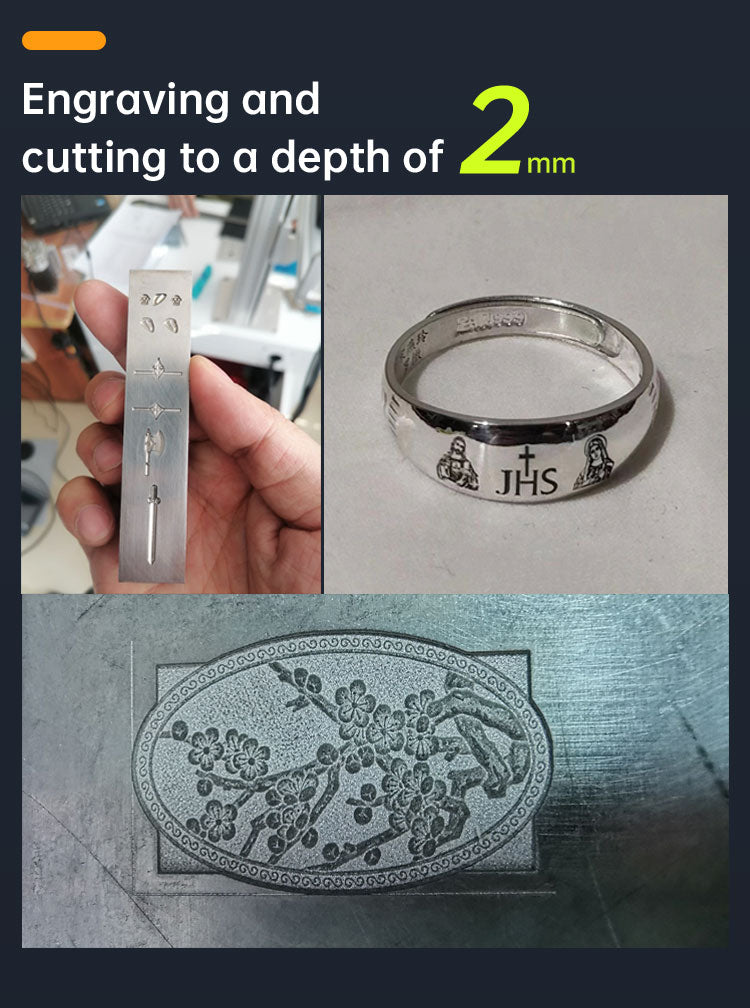 Máquina de marcado láser de fibra 20/30W/50W/100W Máquina de grabado láser de escritorio Máquina de marcado láser Máquina de grabado y marcado de metales con área de escaneo de 4.3” X 4.3”