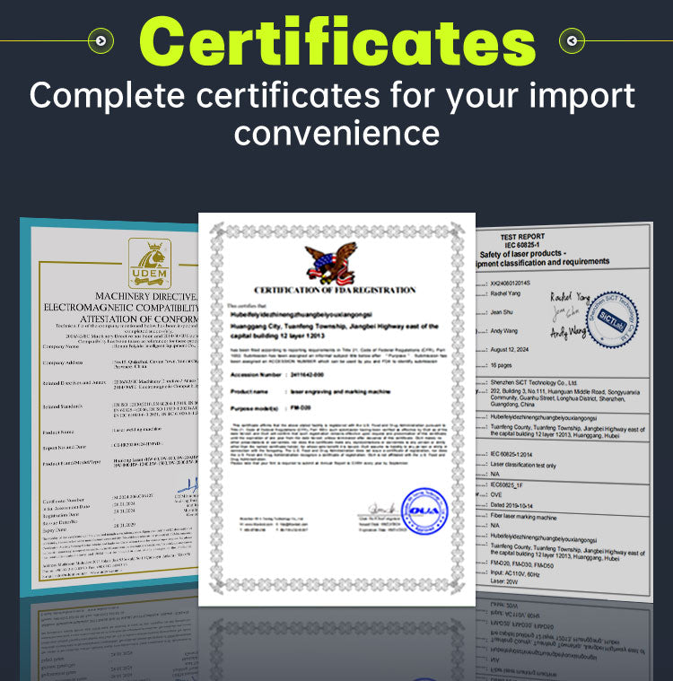 Máquina de marcado láser de fibra 20/30W/50W/100W Máquina de grabado láser de escritorio Máquina de marcado láser Máquina de grabado y marcado de metales con área de escaneo de 4.3” X 4.3”