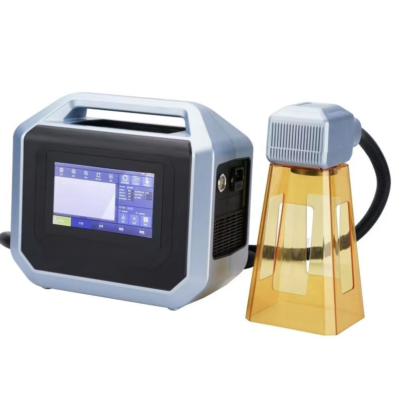 Handheld Fiber Laser Marking Machine 20W/30W/50W Laser Engraving Machine 110V/220V Portable Fiber Marker for all Metal and some non-metal for Individual Shop/Factory/Home. Working area of 100 * 100mm