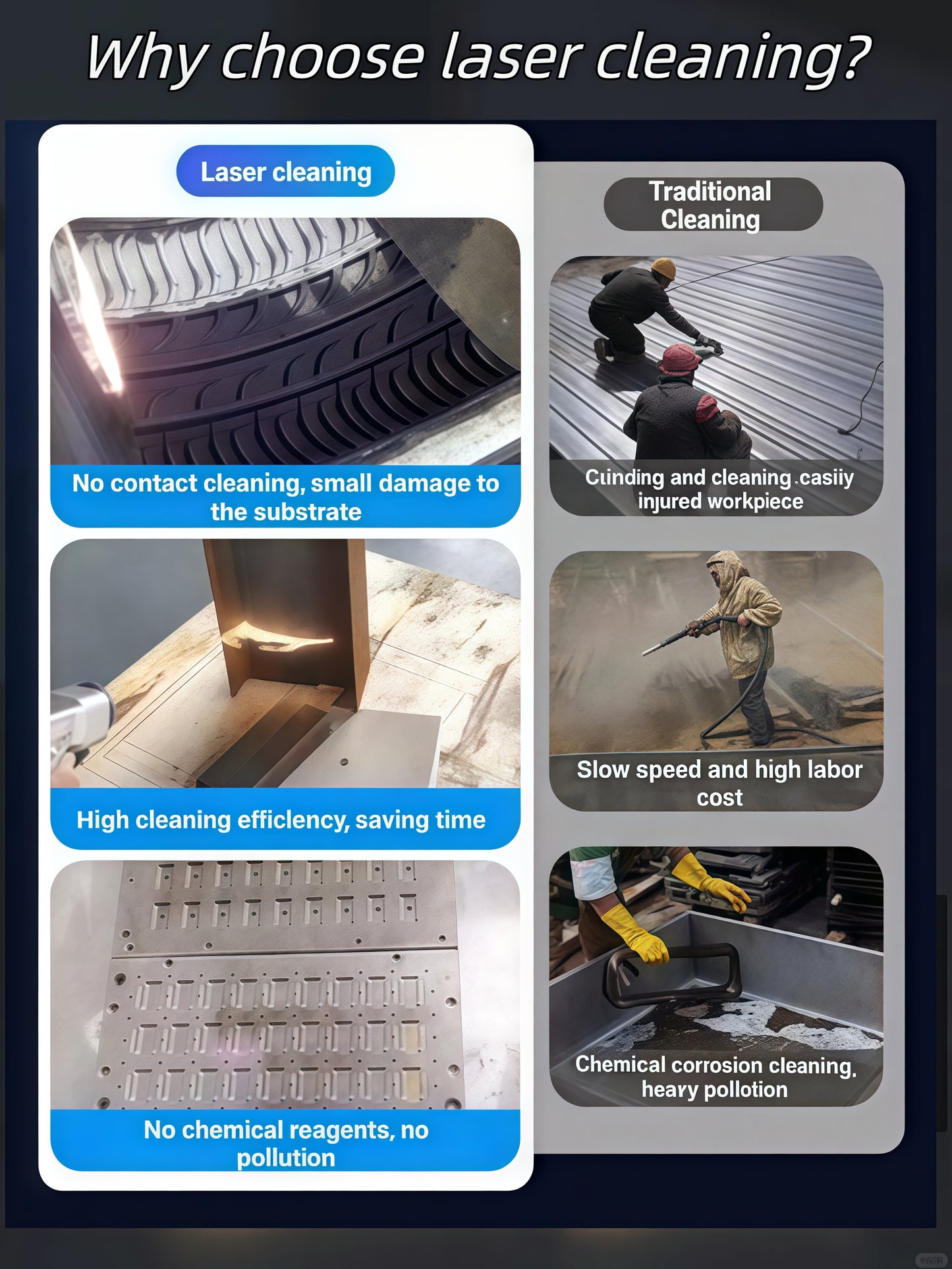 Máquina de limpieza láser tipo equipaje FIYID 200W 300W, limpiador removedor de óxido para productos de caucho, aleaciones de acero, productos de aluminio y otros metales.