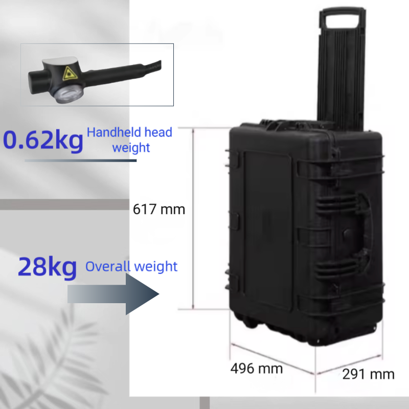 Máquina de limpieza láser tipo equipaje FIYID 200W 300W, limpiador removedor de óxido para productos de caucho, aleaciones de acero, productos de aluminio y otros metales.