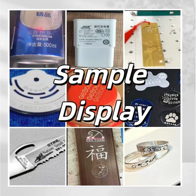 Handheld Fiber Laser Marking Machine 20W/30W/50W Laser Engraving Machine 110V/220V Portable Fiber Marker for all Metal and some non-metal for Individual Shop/Factory/Home. Working area of 100 * 100mm