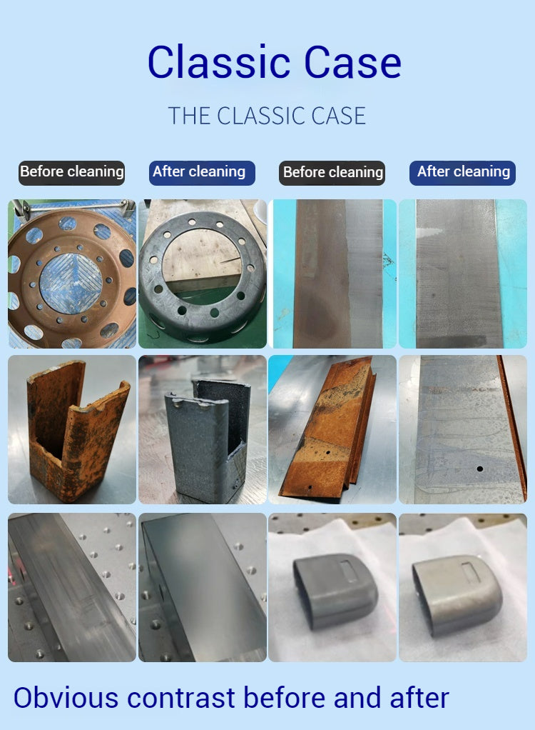 Máquina de limpieza láser tipo equipaje FIYID 200W 300W, limpiador removedor de óxido para productos de caucho, aleaciones de acero, productos de aluminio y otros metales.