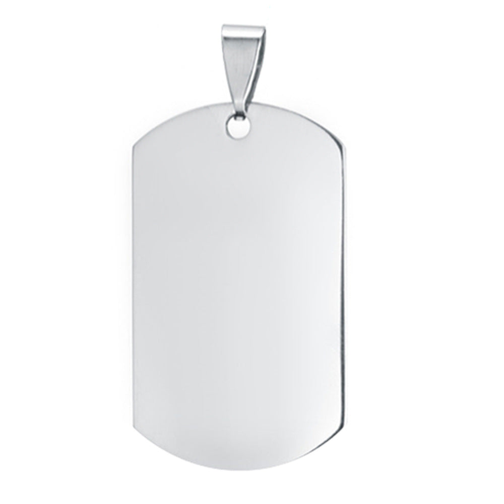 100 pcs Titanium steel dog tag pendant European and American explosive mirror  tag necklace