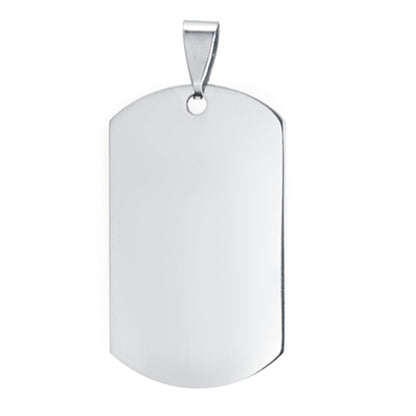 100 pcs Titanium steel dog tag pendant European and American explosive mirror  tag necklace