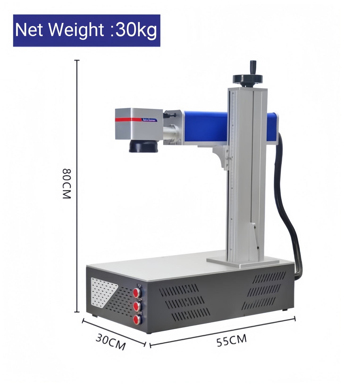 Fiber Laser Engraver 20W/30W/50W/100W, Dual Red Dot Locator Laser Marking Machine for Jewelry,Sliver,Gold,Tumblers, 4.3”X4.3”/5.9”X5.9”/11.8”X11.8” Scan Area with 100,000 Hour Lifespan EzCad Included